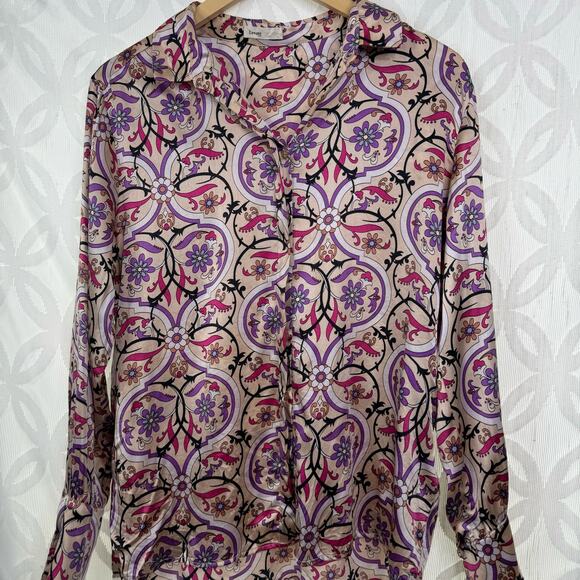 Levete Room Silk Blend Long Sleeve Blouse Size M - Picture 6 of 8